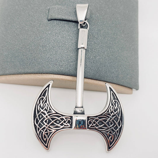 Viking Celtic Knot Double-sided Axe Stainless Steel Pendant
