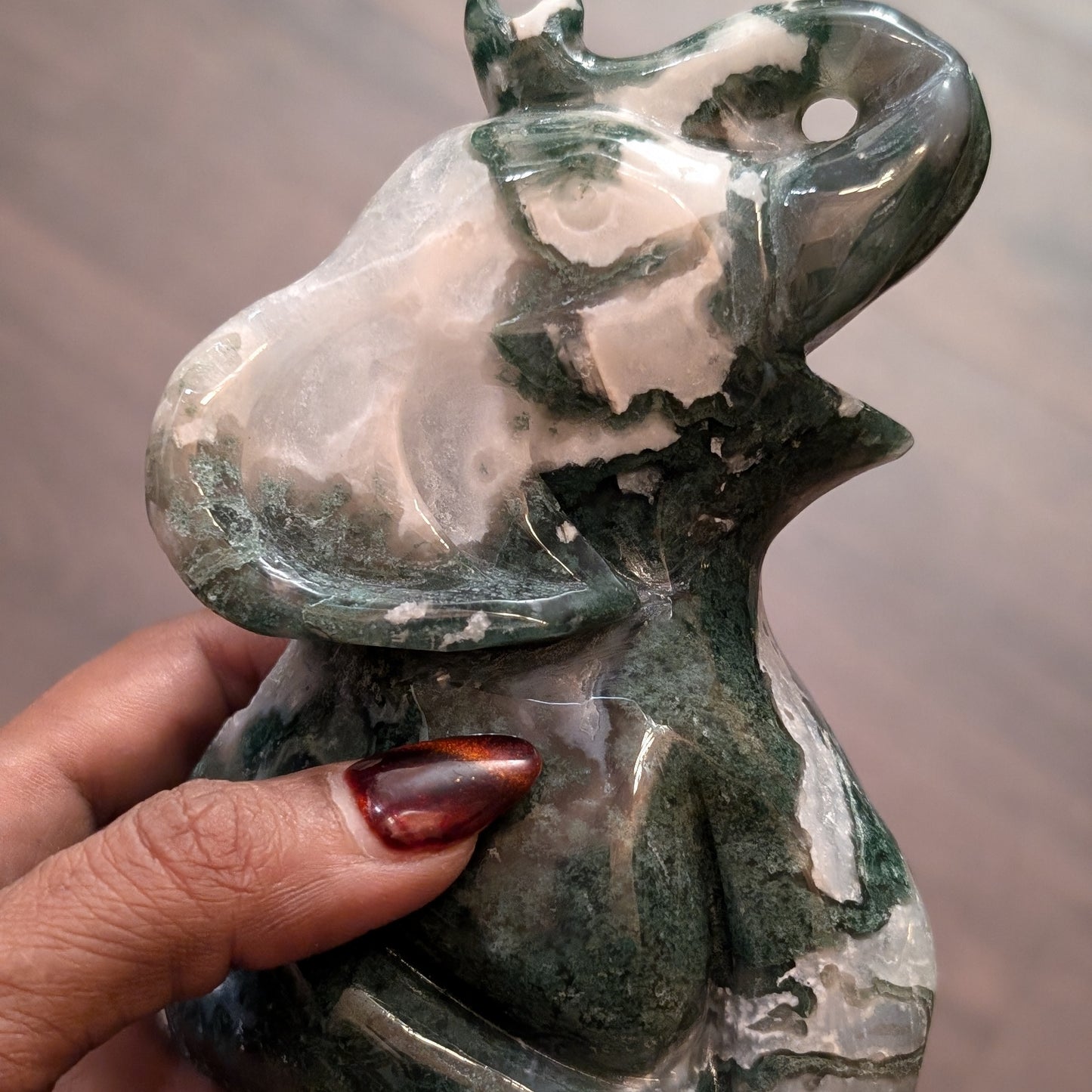 Moss Agate Elephant