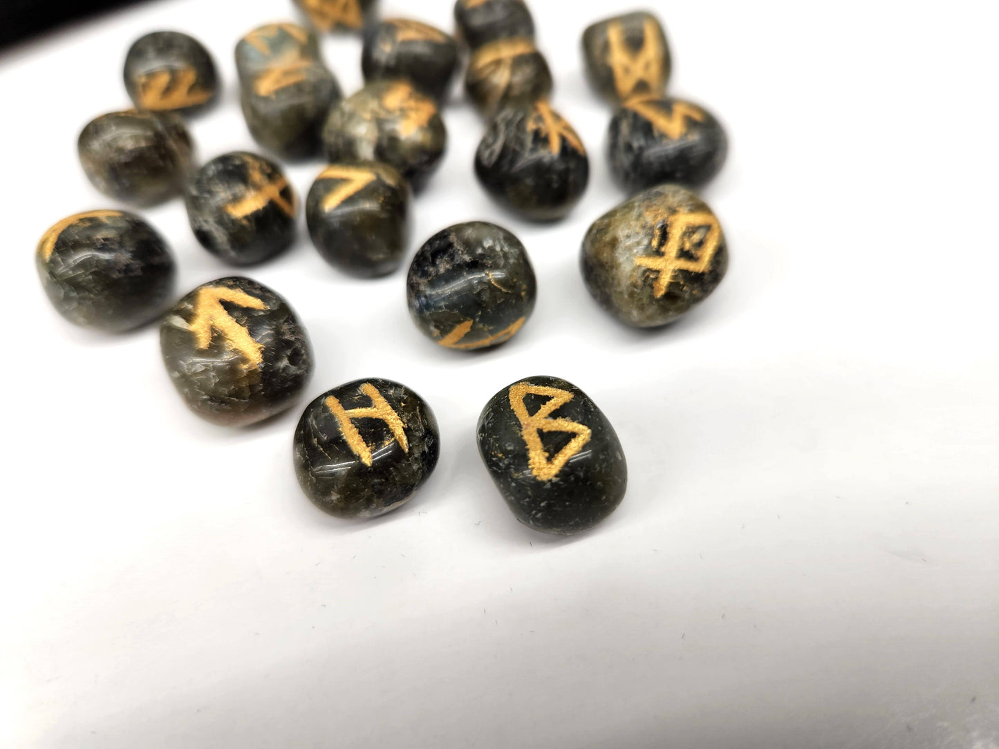 Labradorite Rune Sets with Velvet Pouch