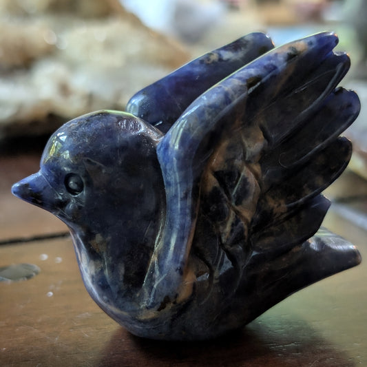 Sodalite Bird Carving