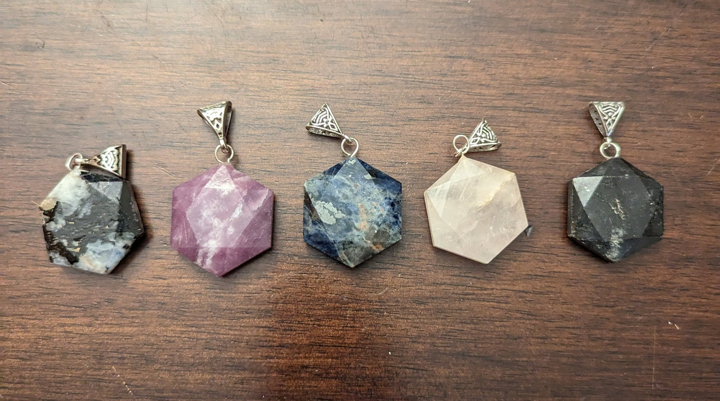 Large Hexagon Jewel Pendant