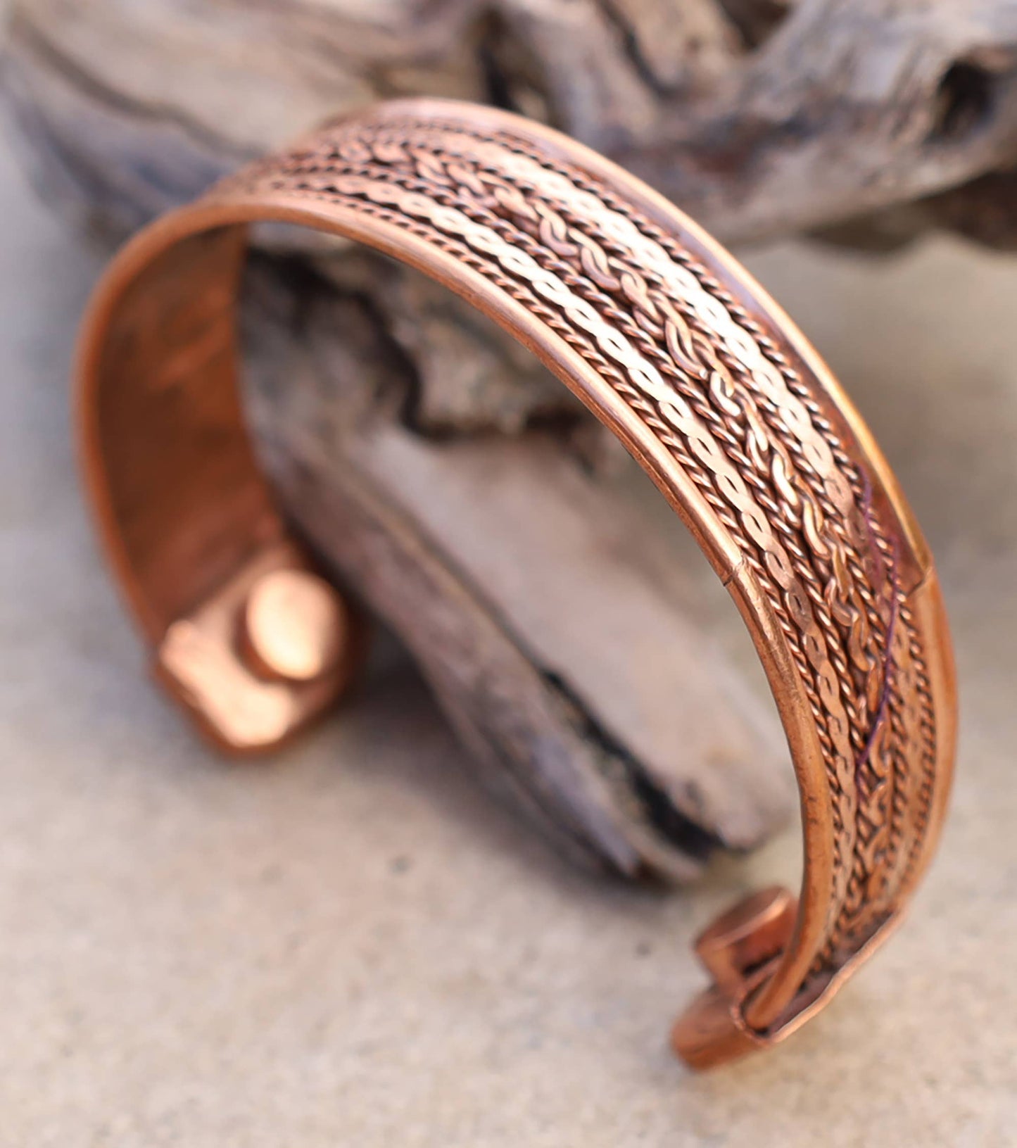 Pure Copper Twisted Wire Cuff Bracelet