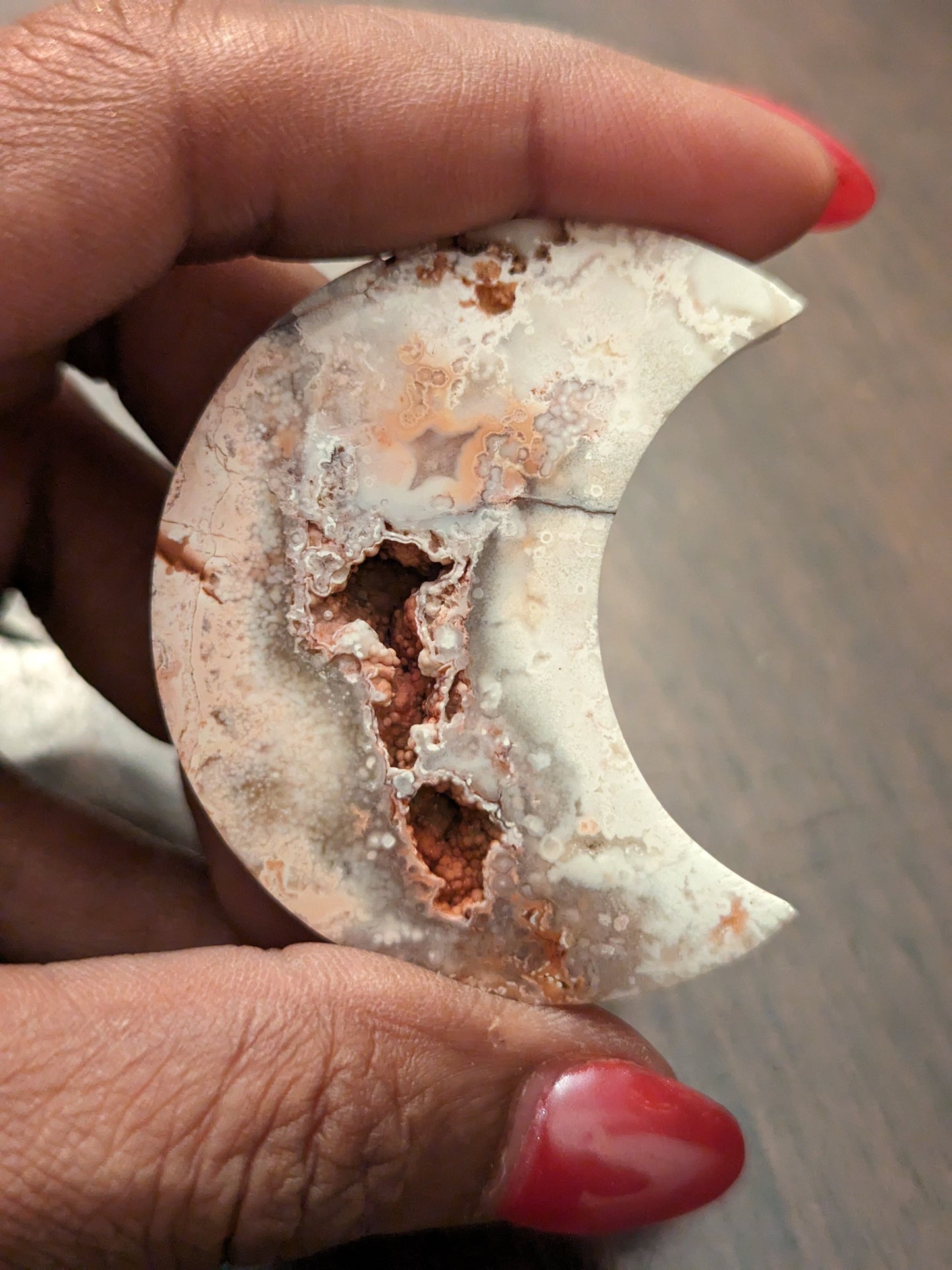 Indonesian Pink Lace Agate Moon
