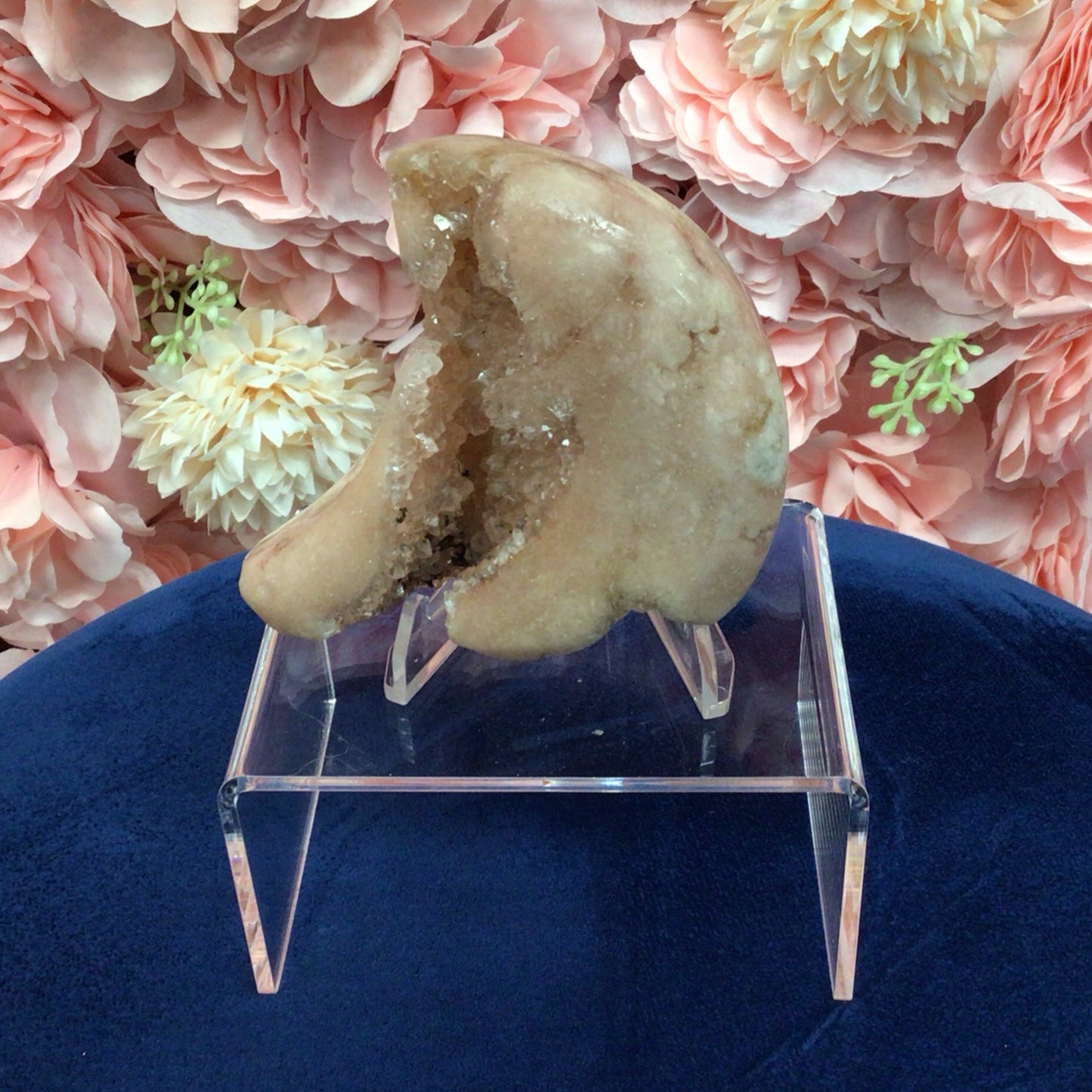 Pink Amethyst Druzy Moon