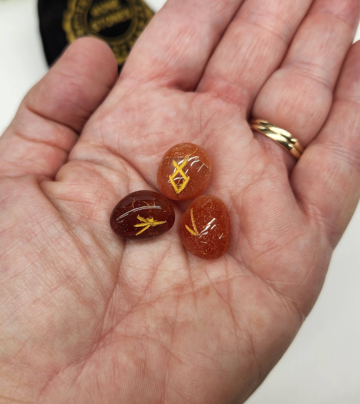 Carnelian Rune Sets with Velvet Pouch