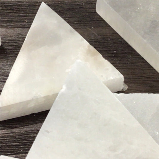 Satin Spar Selenite Triangle