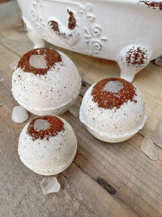 Crystal Quartz & Coffee Bath Bomb