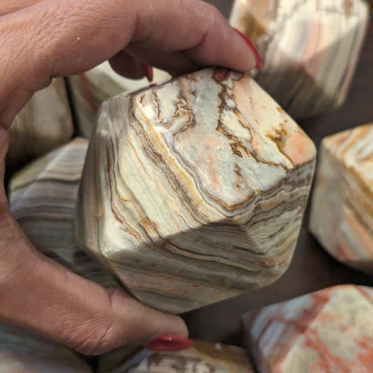 Banded Calcite "Green Onyx" Tetradecahedron