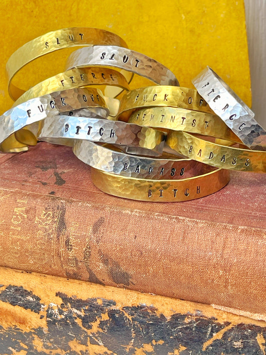 Bitch - Hand Hammered and Stamped Word Bracelets