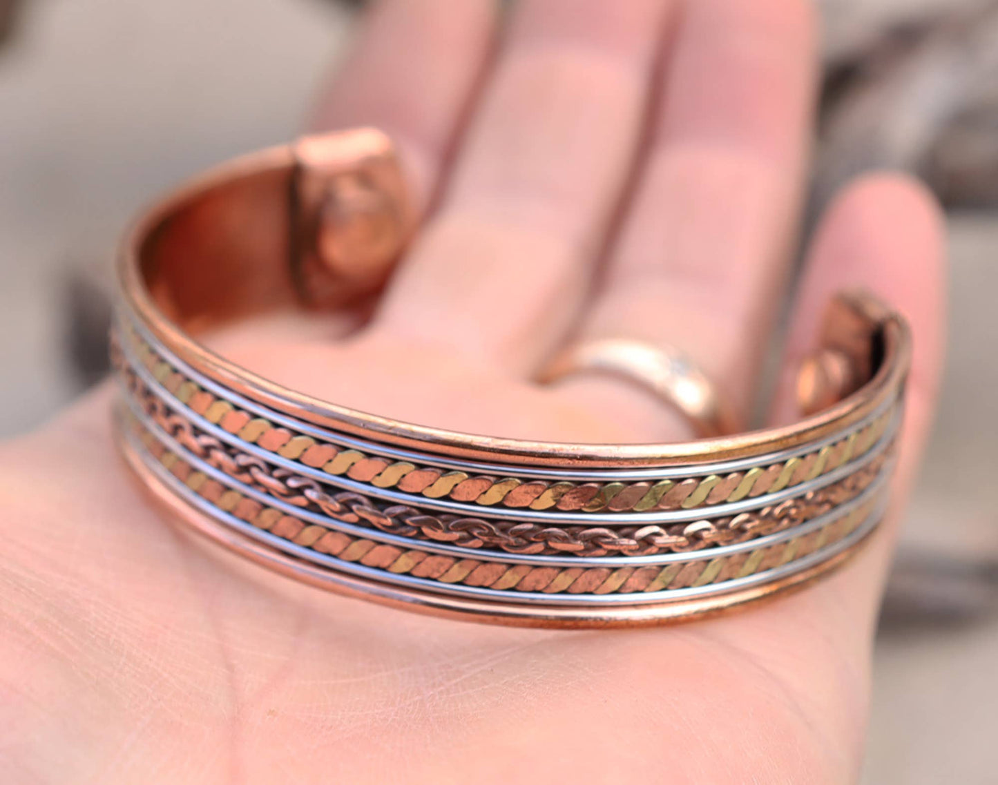 Pure Copper Twisted Wire Cuff Bracelet