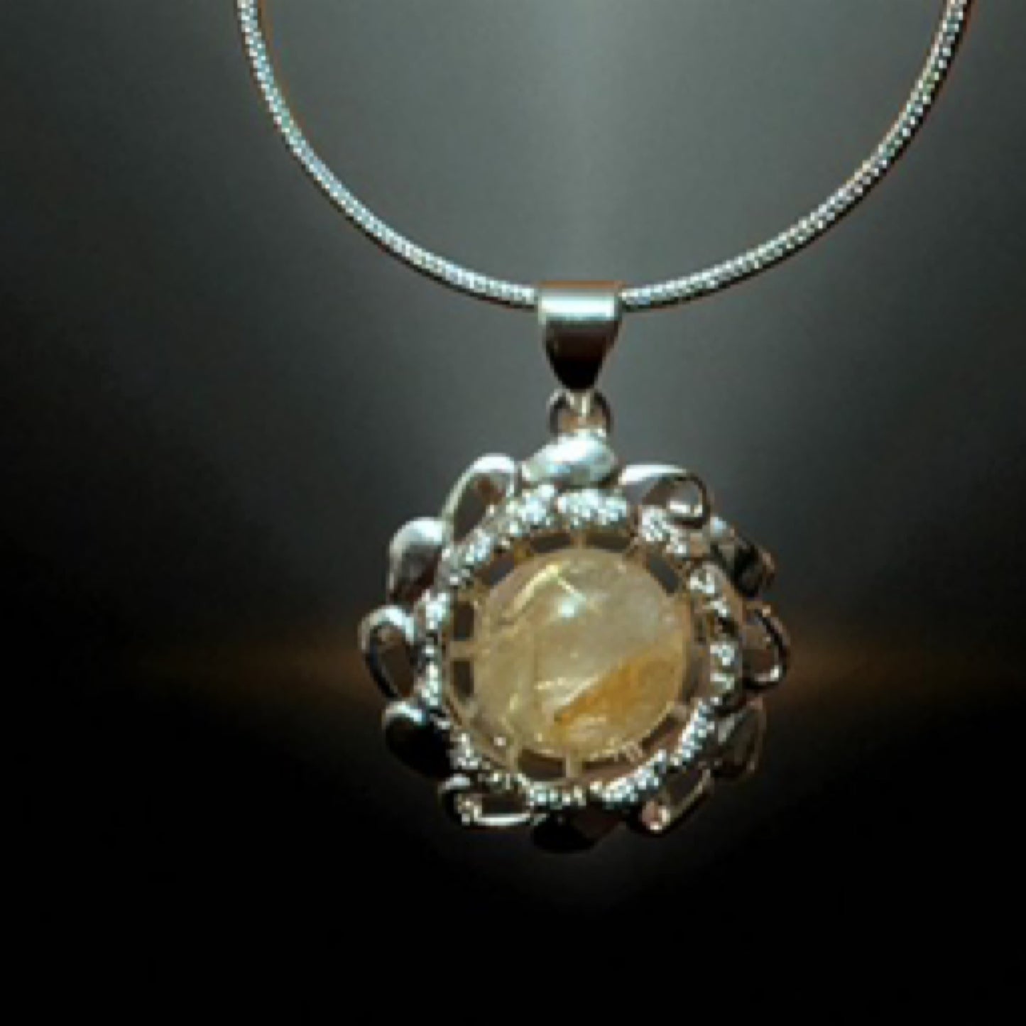 Rutile Quartz Pendant Necklace
