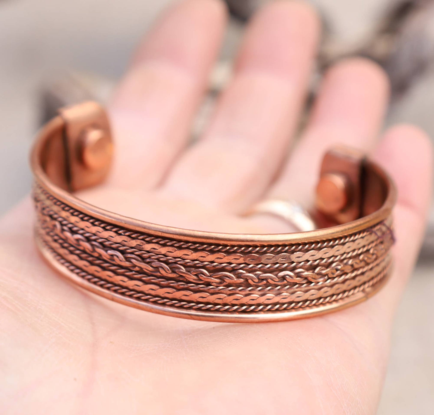 Pure Copper Twisted Wire Cuff Bracelet