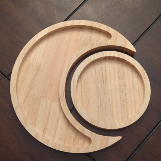Moon And Circle Wood Tray