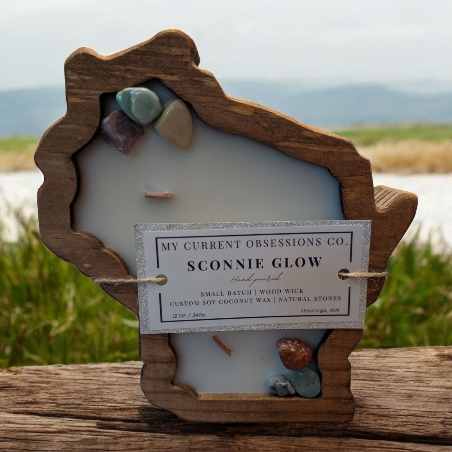 Wisconsin Sconnie Glow Wood Bowl Candle