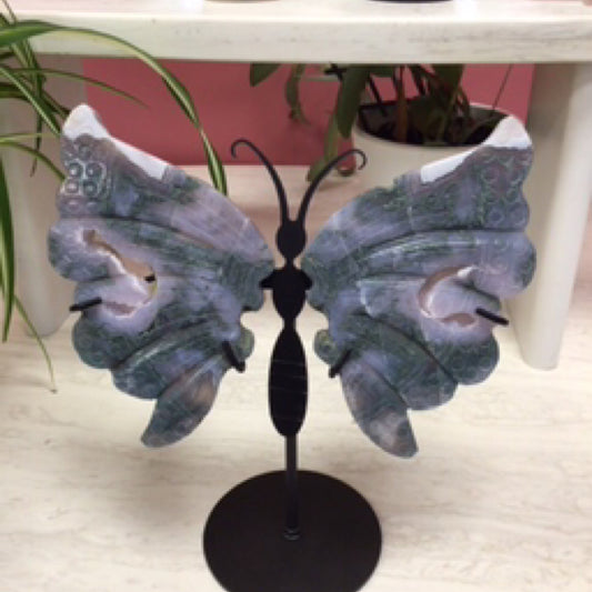 Moss Agate Butterfly Wings